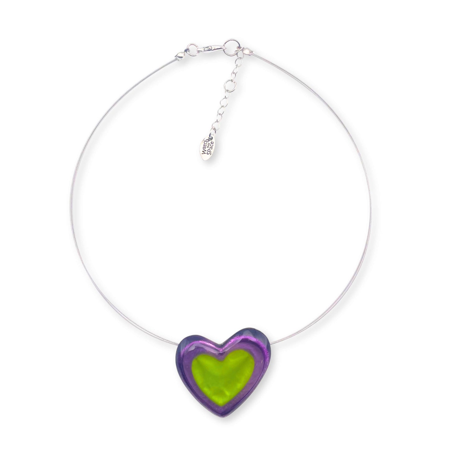 Nessie Heart Resin Pebble Shiny Pendant