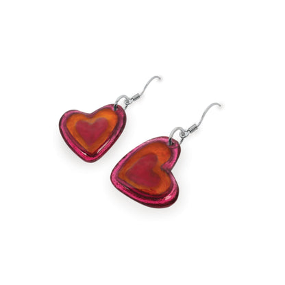 St Tropez Heart Resin Pebble Shiny Fish Hook Earrings | The Jewellery Stop
