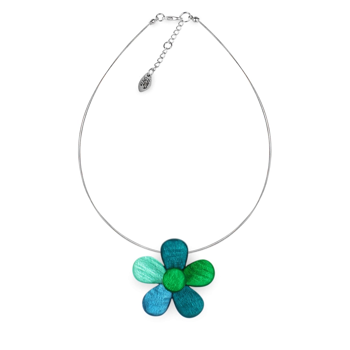 Verdigris Shell Flower Shiny Pendant | The Jewellery Stop