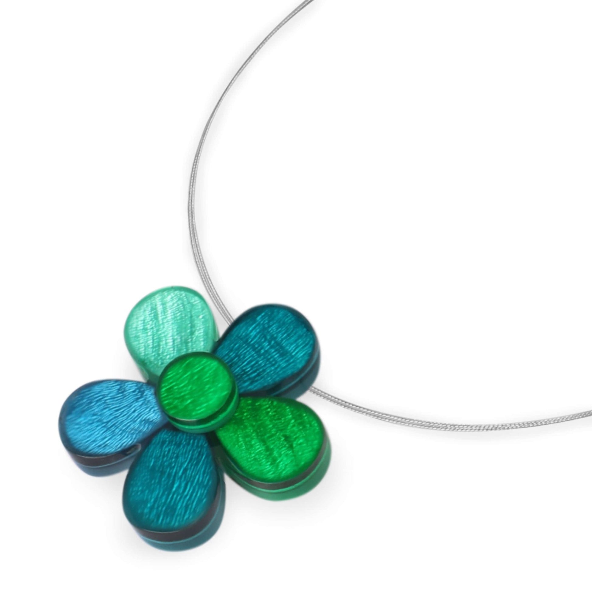 Verdigris Shell Flower Shiny Pendant | The Jewellery Stop