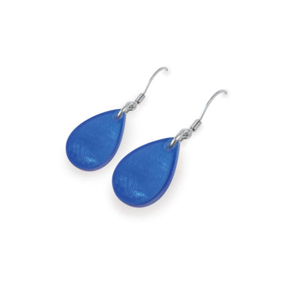 Azure Shell Flower Shiny Fish Hook Earrings | The Jewellery Stop