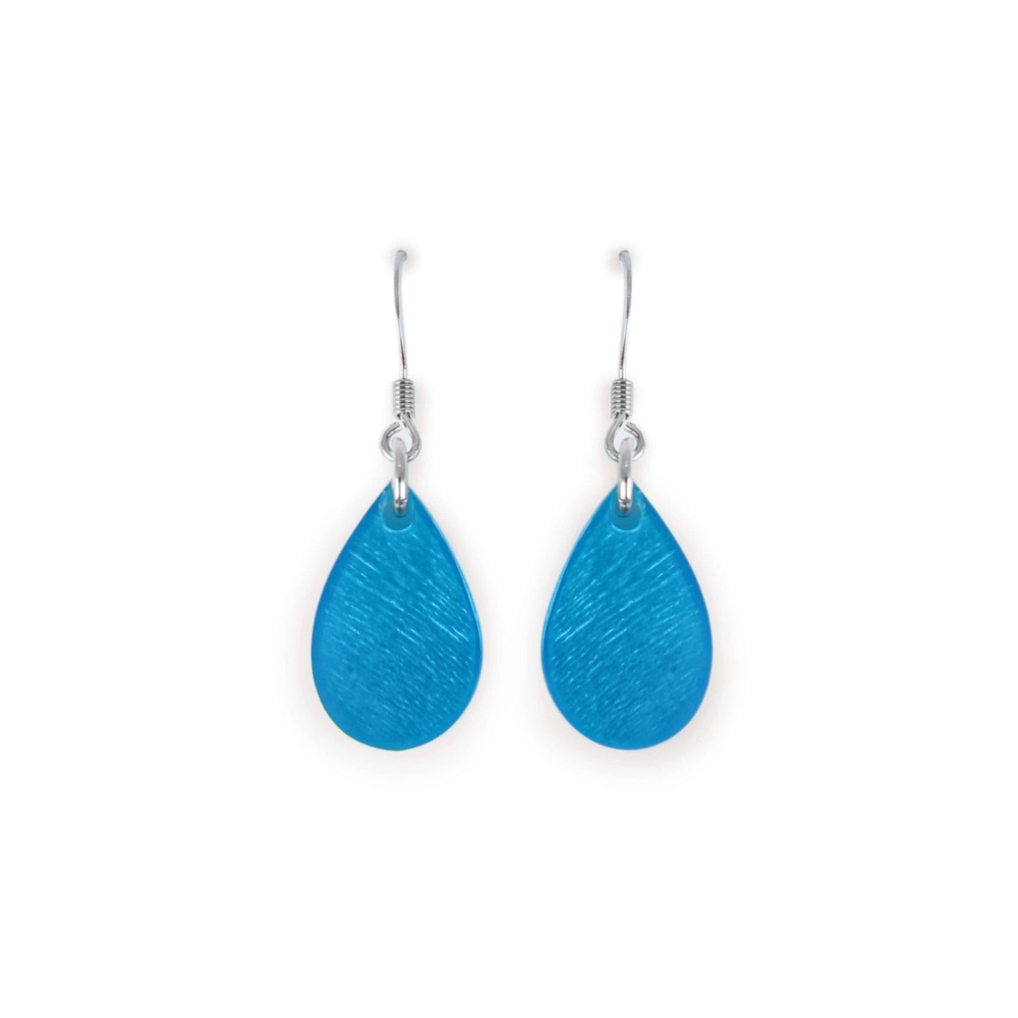 Turquoise Shell Flower Shiny Fish Hook Earrings | The Jewellery Stop