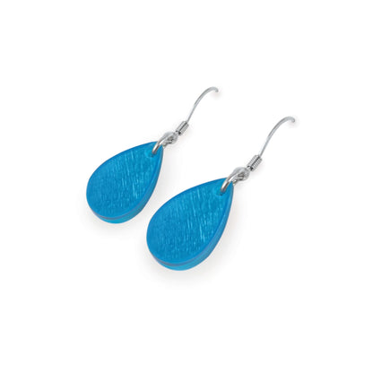 Turquoise Shell Flower Shiny Fish Hook Earrings | The Jewellery Stop