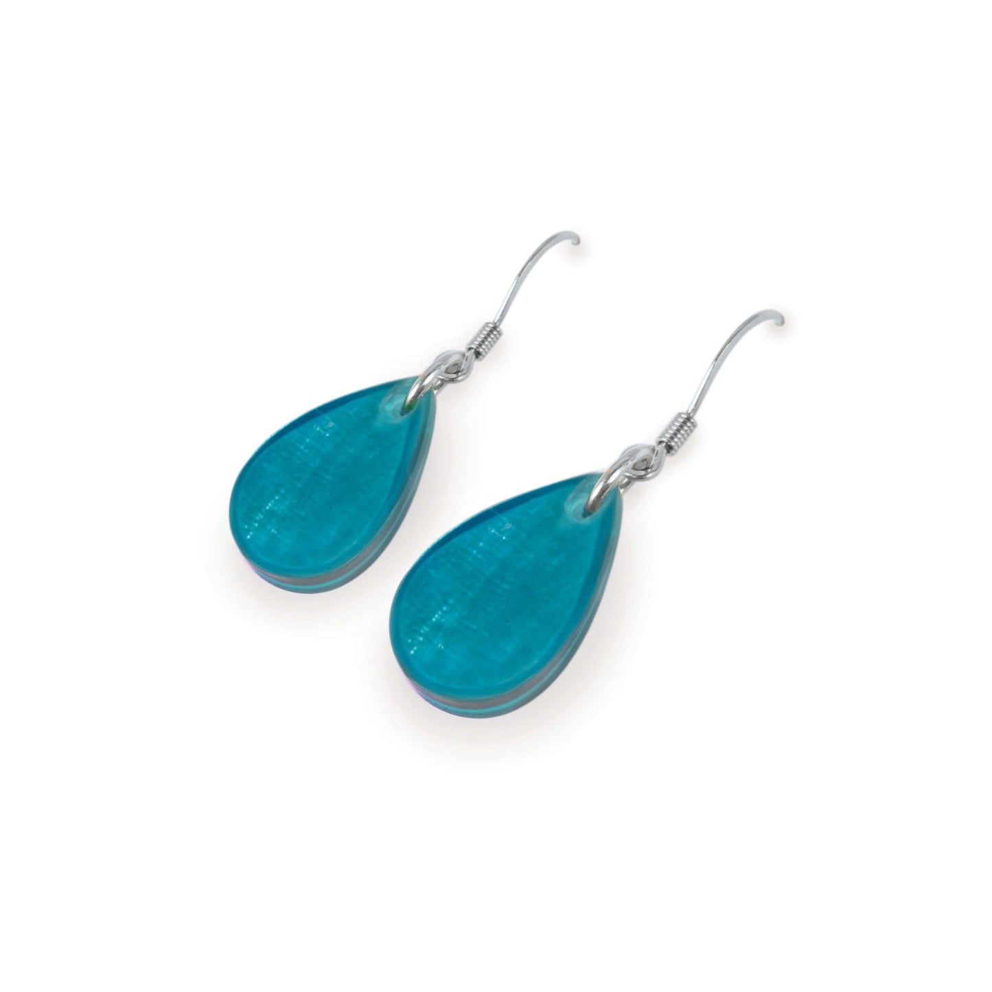 Verdigris Shell Flower Shiny Fish Hook Earrings | The Jewellery Stop