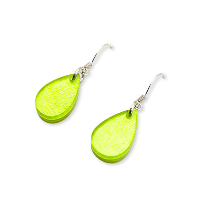 Green Shell Flower Shiny Fish Hook Earrings