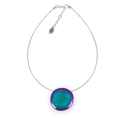 Peacock Resin Pebble Shiny Pendant | The Jewellery Stop