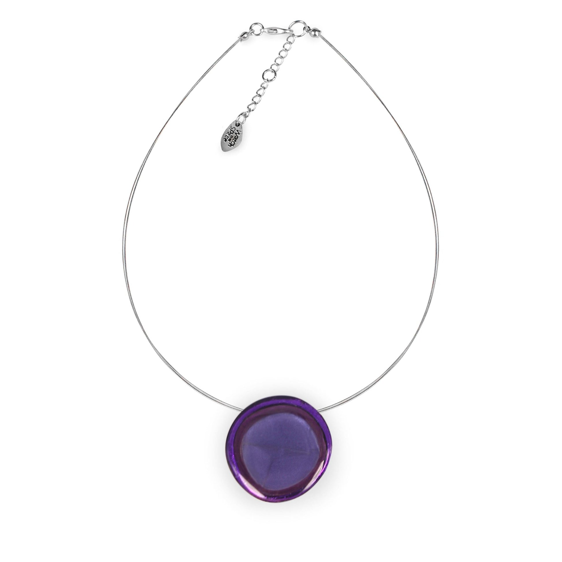 Purple Resin Pebble Shiny Pendant | The Jewellery Stop