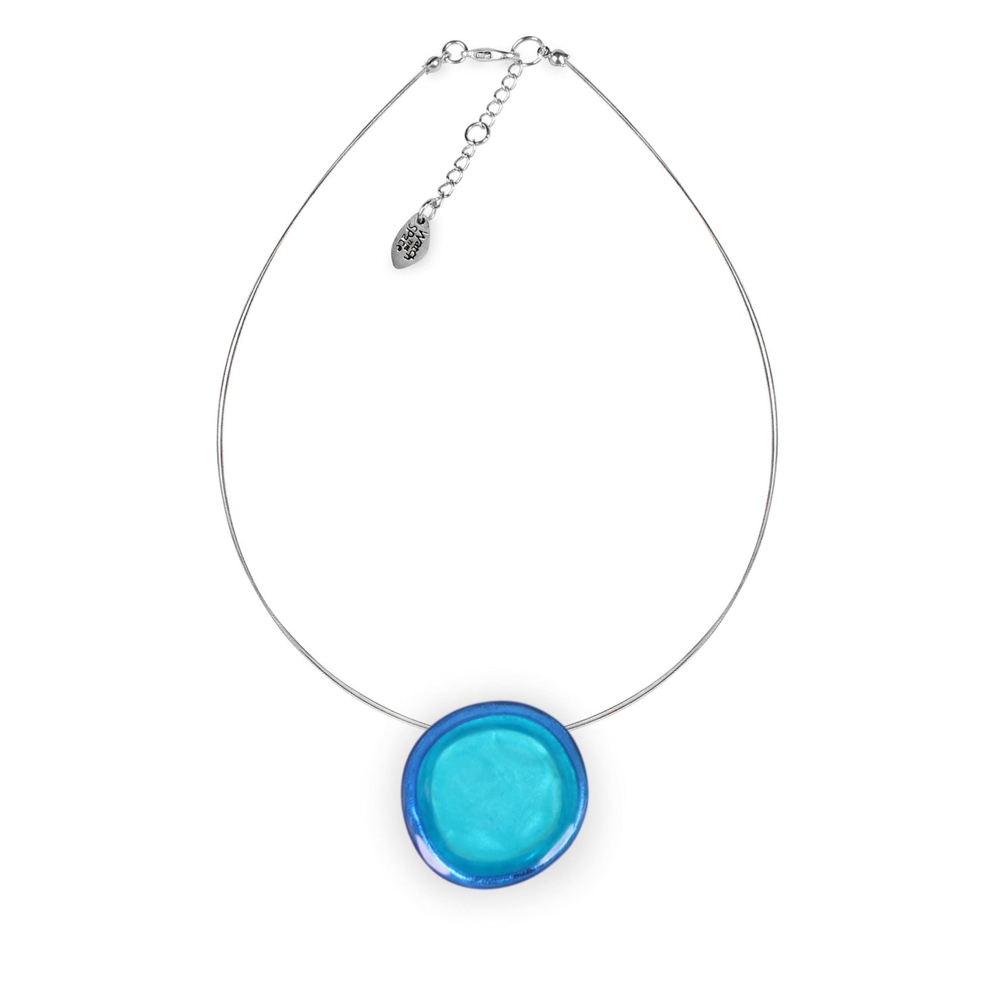 Turquoise Resin Pebble Shiny Pendant | The Jewellery Stop