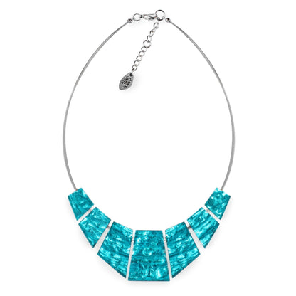 Teal Aztec Necklace on Wire | The Jewellery Stop