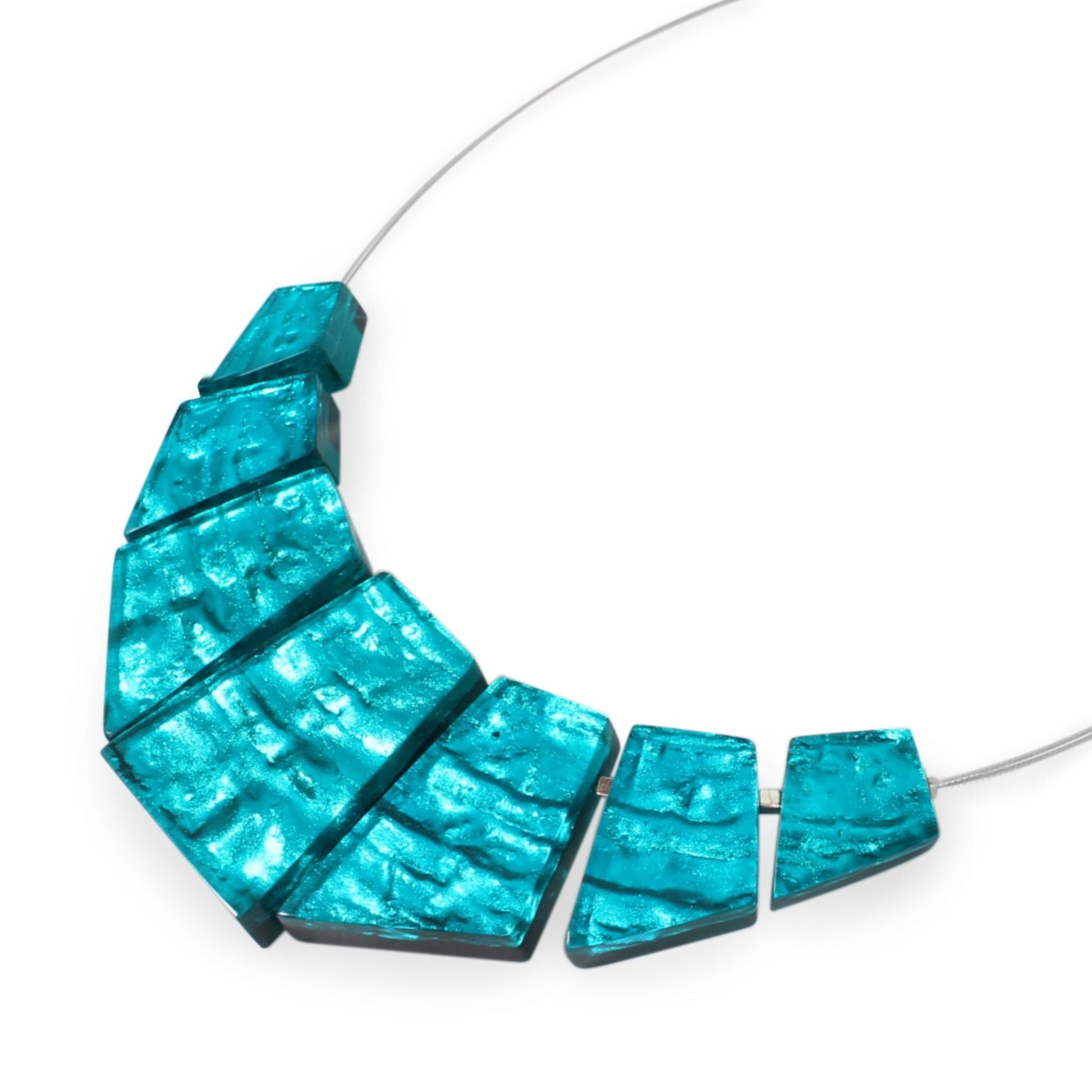 Teal Aztec Necklace on Wire | The Jewellery Stop