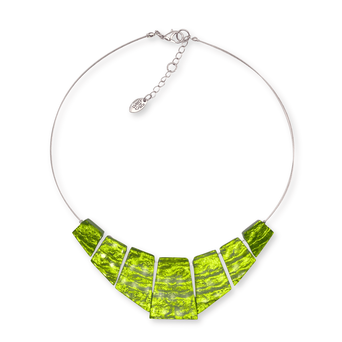 Lime Aztec Necklace on Wire