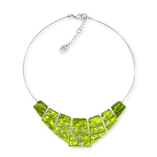 Lime Aztec Necklace on Wire