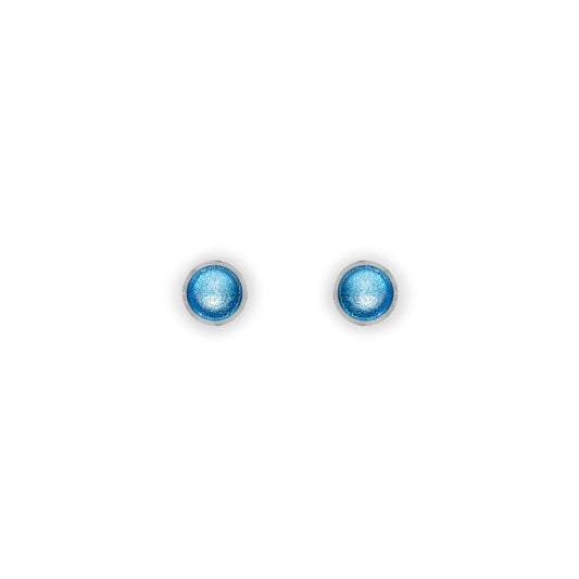 Arctic Aluminium Circles Shiny Mini Stud Earrings | The Jewellery Stop