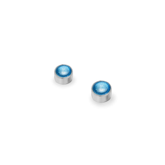Arctic Aluminium Circles Shiny Mini Stud Earrings | The Jewellery Stop