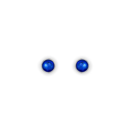 Azure Aluminium Circles Shiny Mini Stud Earrings | The Jewellery Stop