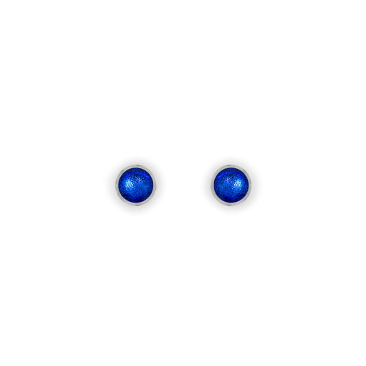 Azure Aluminium Circles Shiny Mini Stud Earrings | The Jewellery Stop
