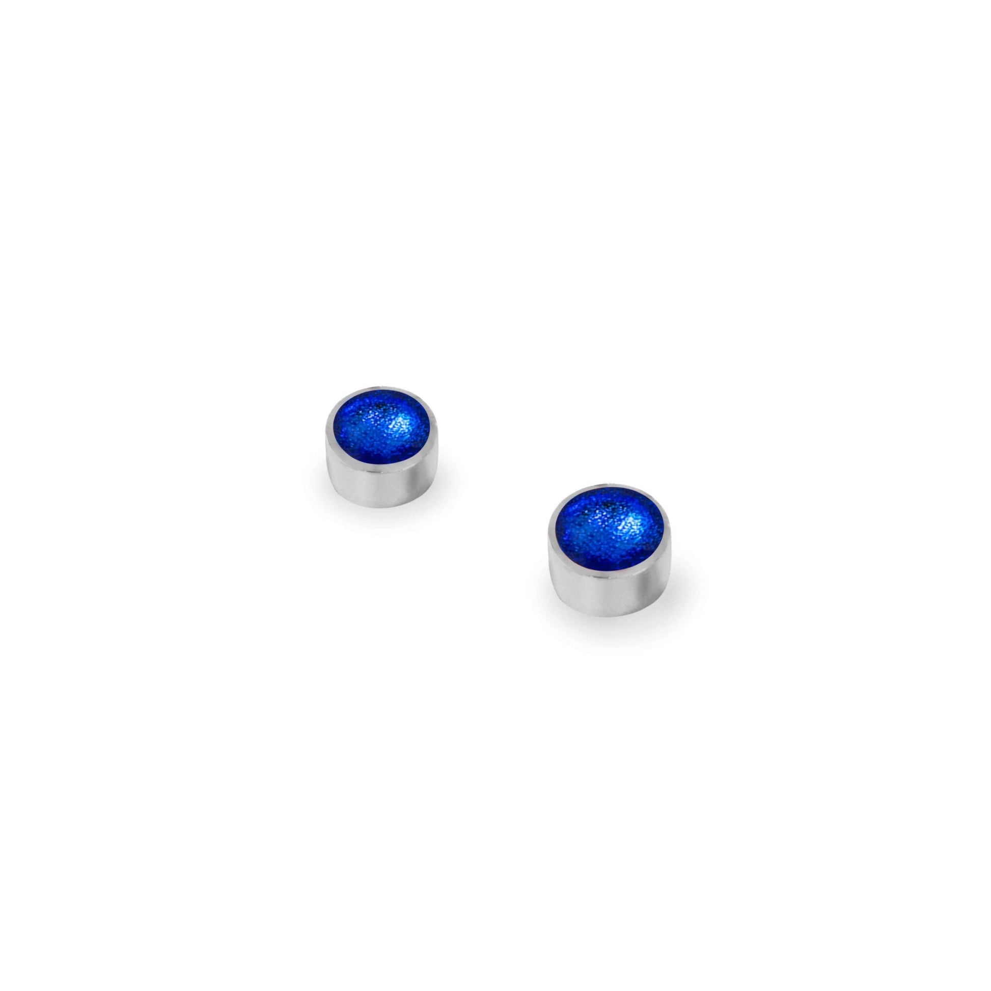 Azure Aluminium Circles Shiny Mini Stud Earrings | The Jewellery Stop
