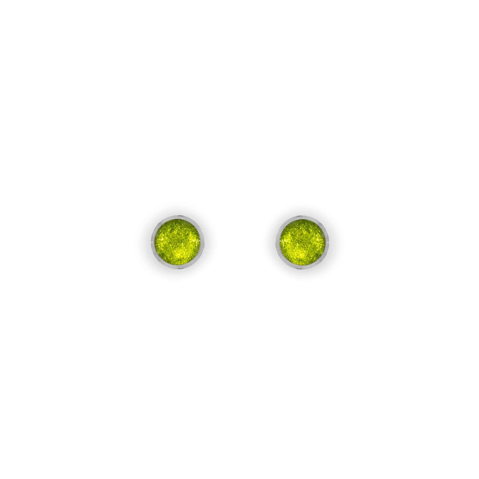 Citrus Aluminium Circles Shiny Mini Stud Earrings | The Jewellery Stop
