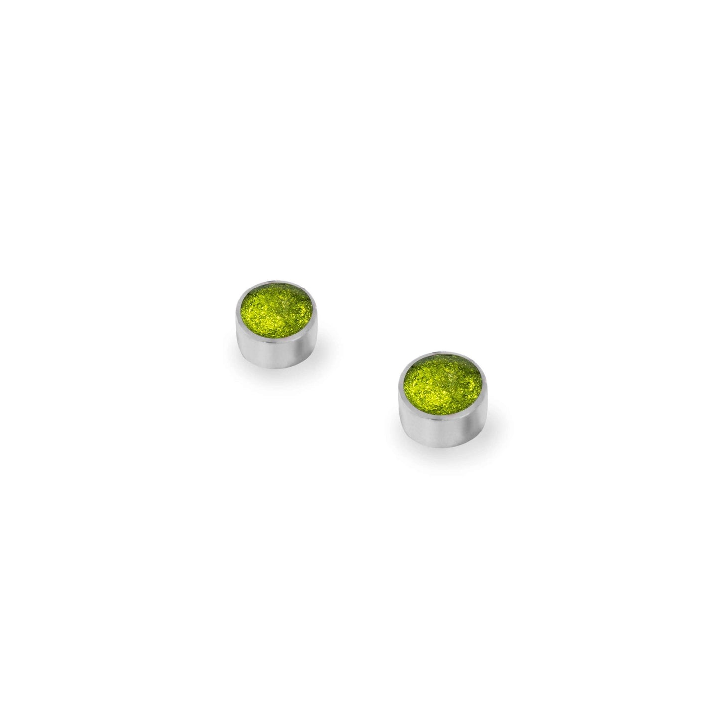 Citrus Aluminium Circles Shiny Mini Stud Earrings | The Jewellery Stop