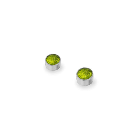 Citrus Aluminium Circles Shiny Mini Stud Earrings | The Jewellery Stop