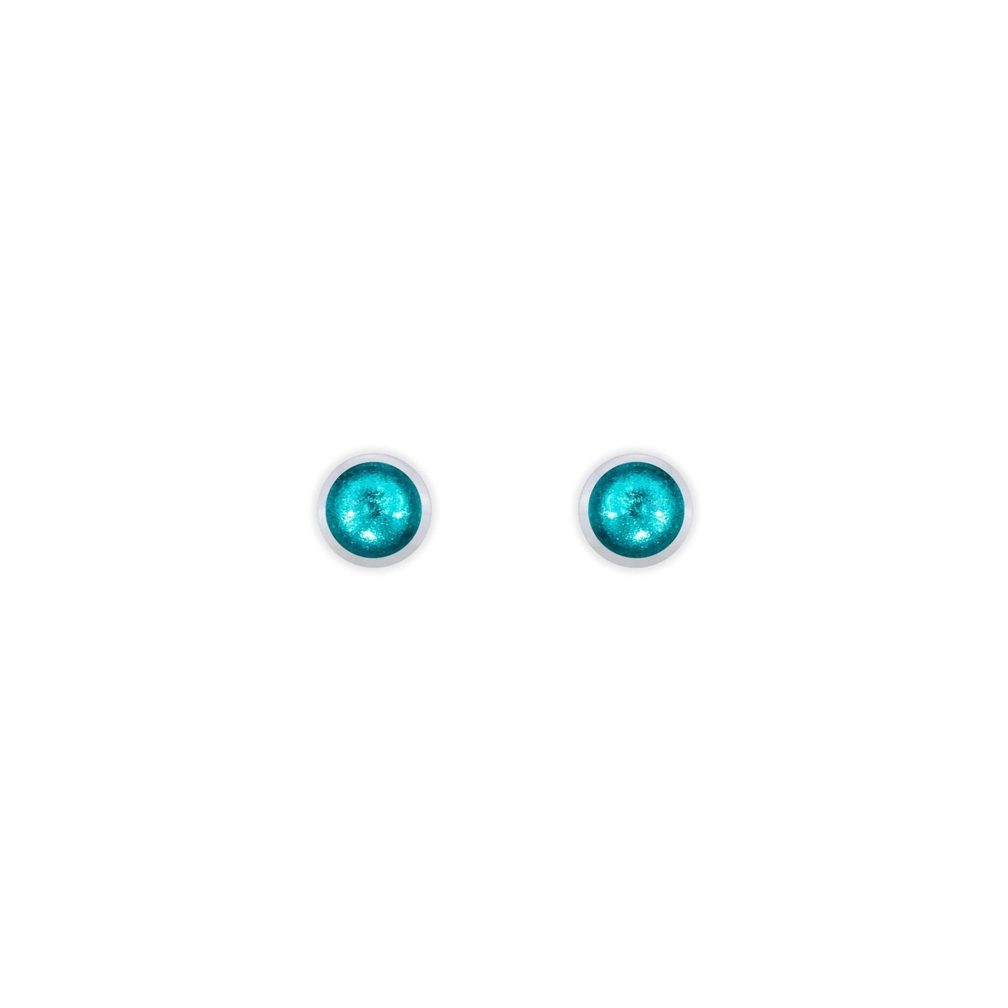 Neptune Aluminium Circles Shiny Mini Stud Earrings | The Jewellery Stop