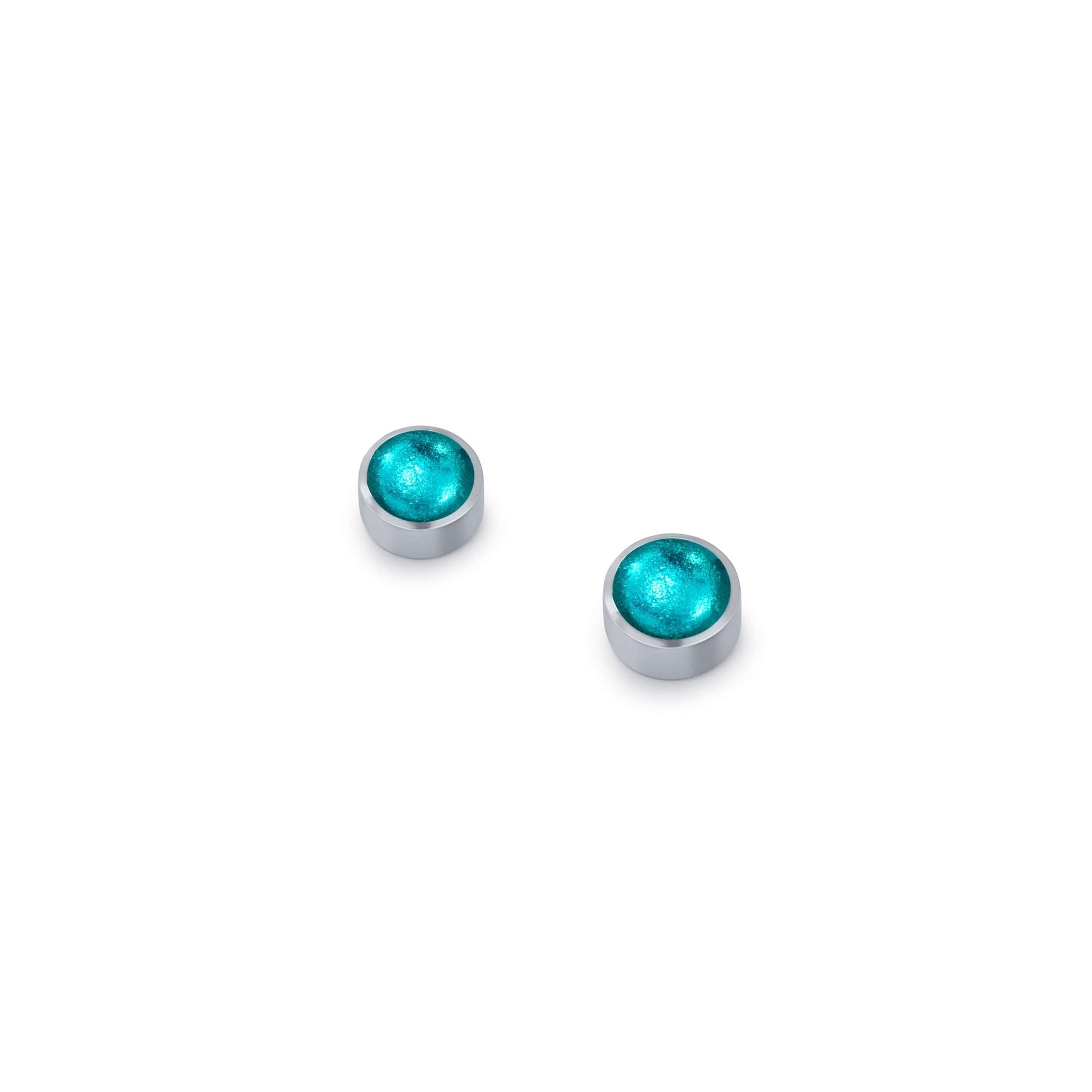 Neptune Aluminium Circles Shiny Mini Stud Earrings | The Jewellery Stop