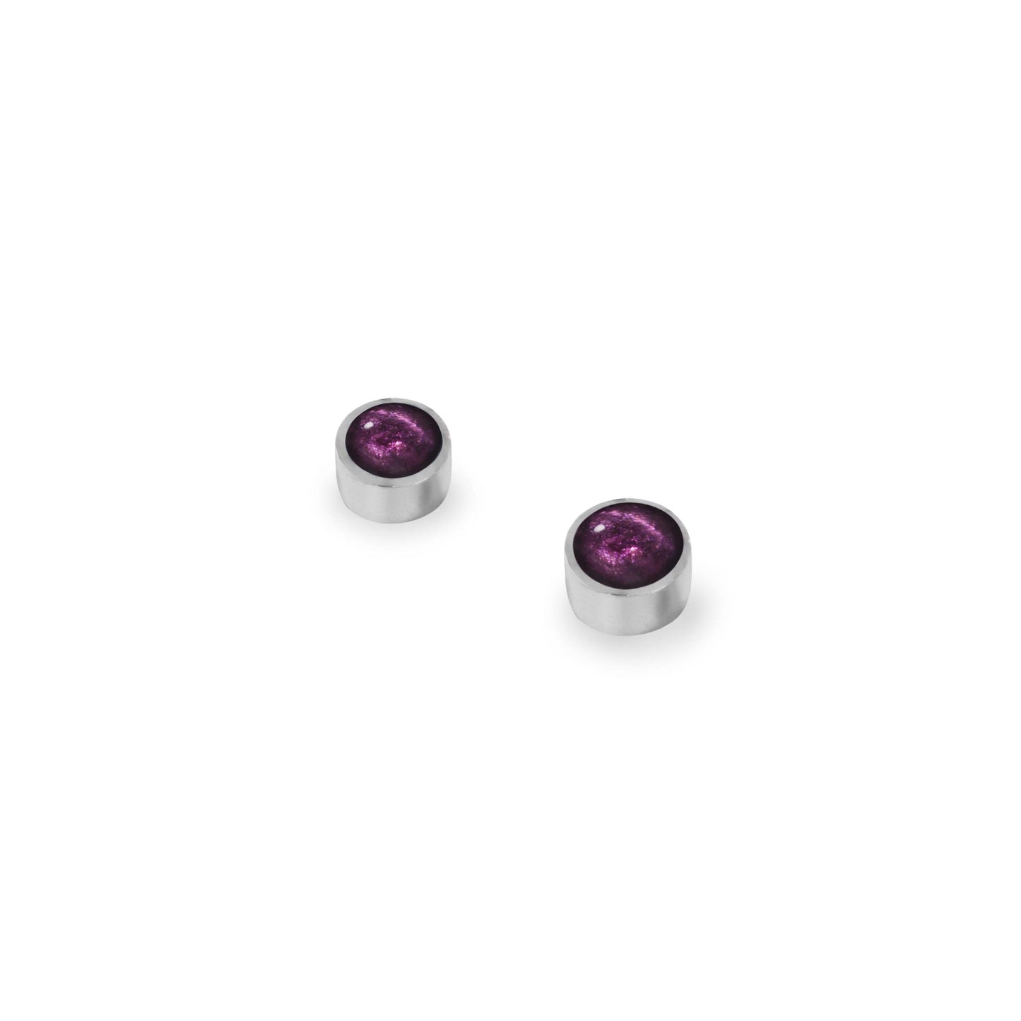 Rainbow Aluminium Circles Shiny Mini Stud Earrings