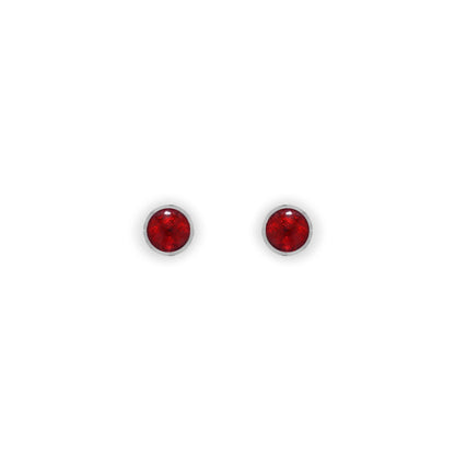 Red Aluminium Circles Shiny Mini Stud Earrings | The Jewellery Stop