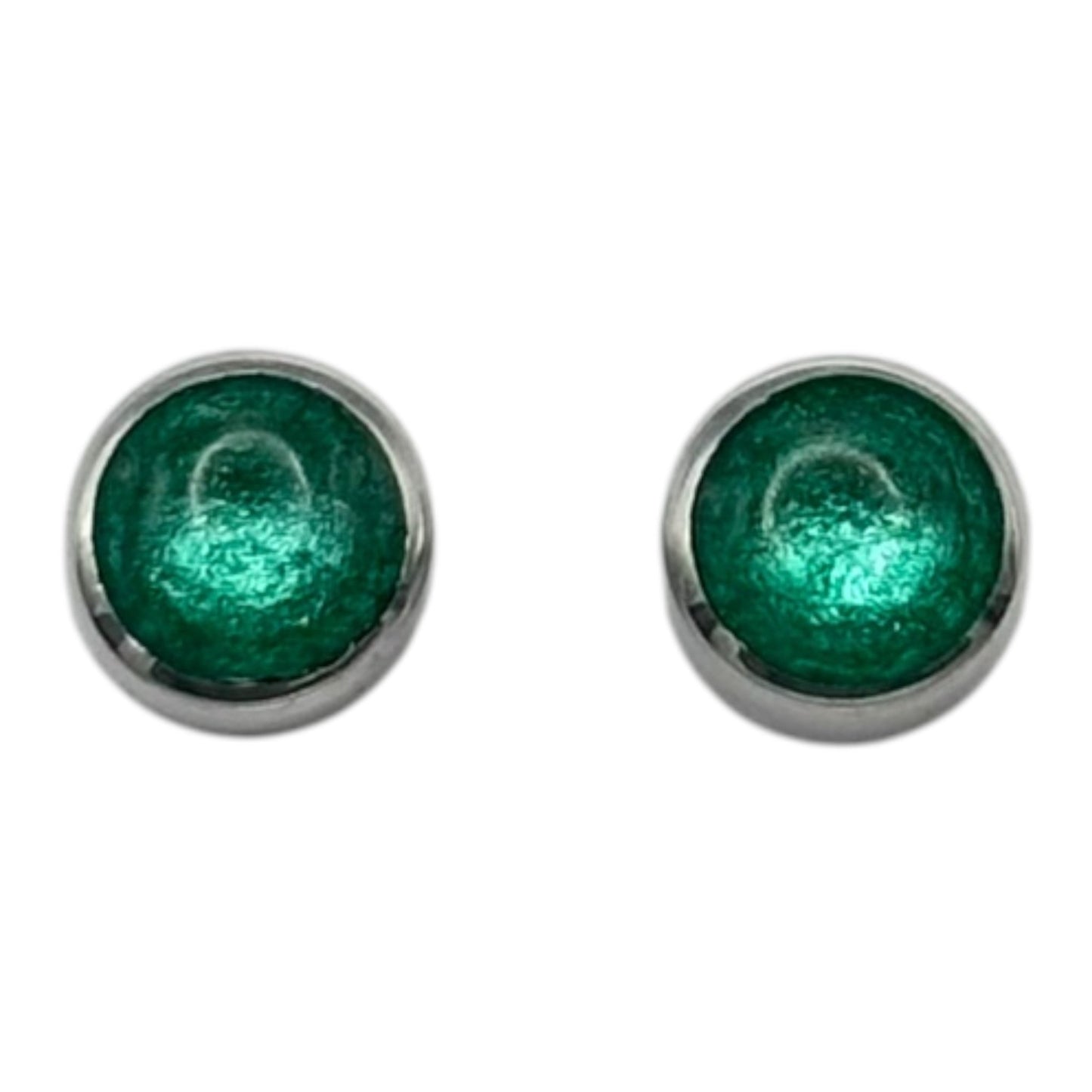 Crystal Aluminium Circles Shiny Mini Stud Earrings | The Jewellery Stop