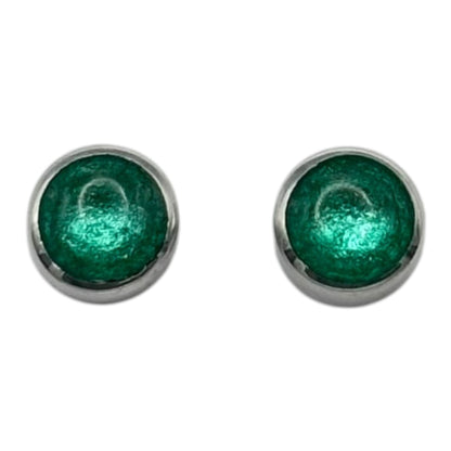 Crystal Aluminium Circles Shiny Mini Stud Earrings | The Jewellery Stop