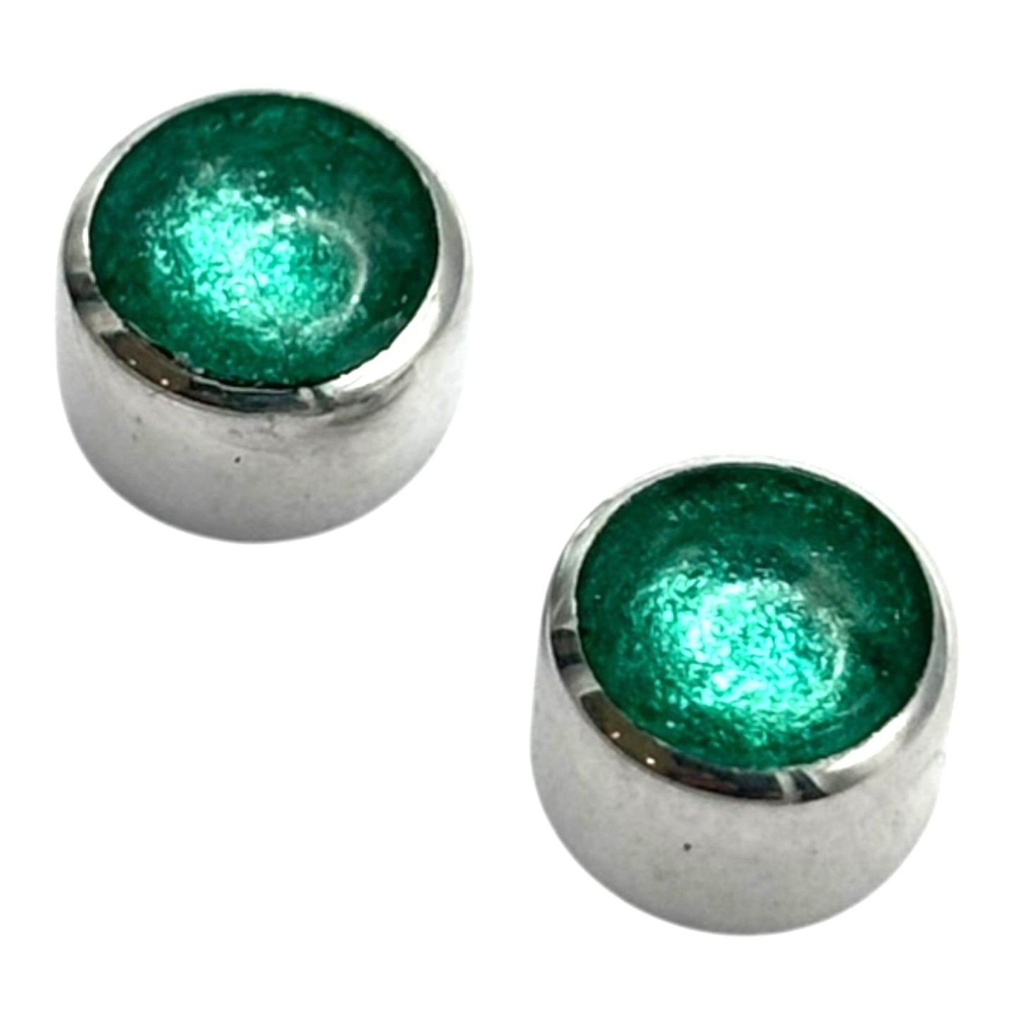 Crystal Aluminium Circles Shiny Mini Stud Earrings | The Jewellery Stop