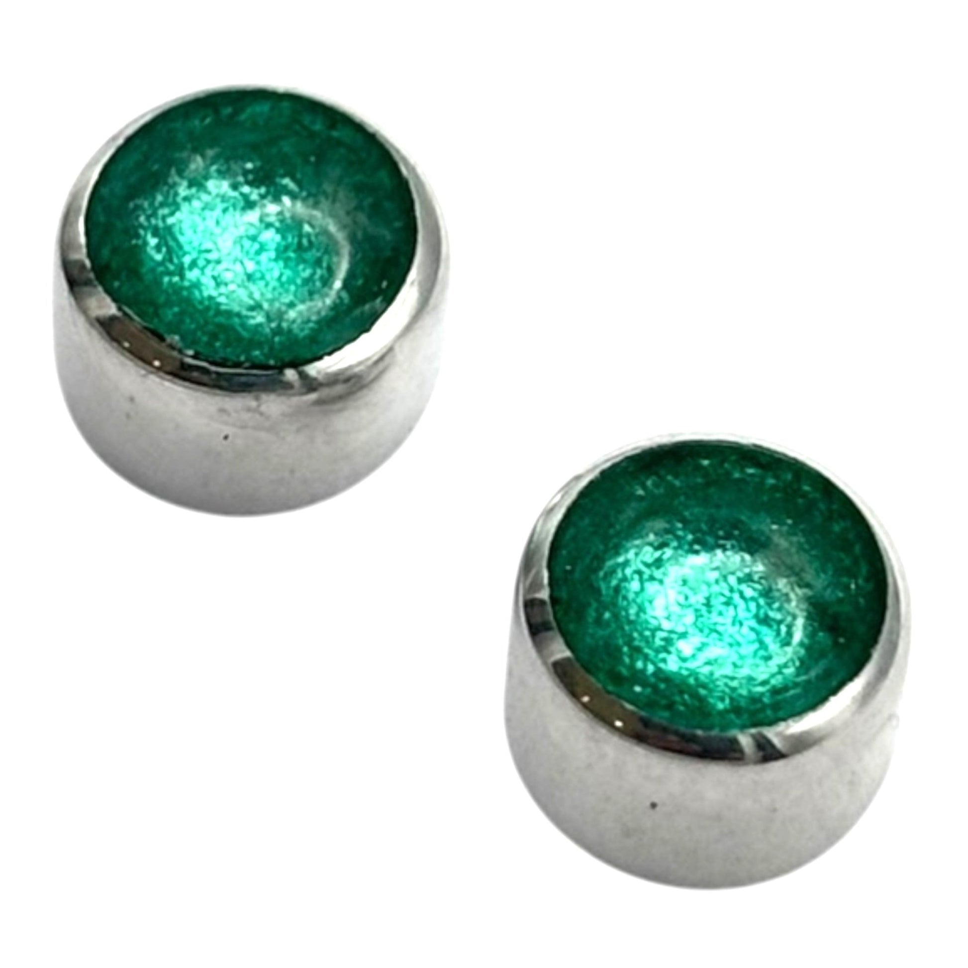 Crystal Aluminium Circles Shiny Mini Stud Earrings | The Jewellery Stop