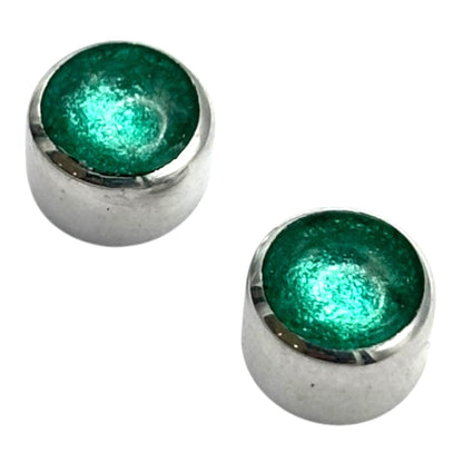 Crystal Aluminium Circles Shiny Mini Stud Earrings | The Jewellery Stop