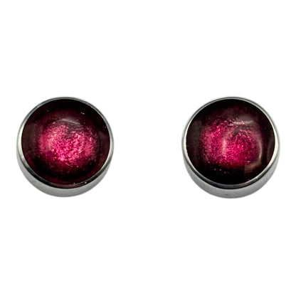 Peony Aluminium Circles Shiny Mini Stud Earrings | The Jewellery Stop