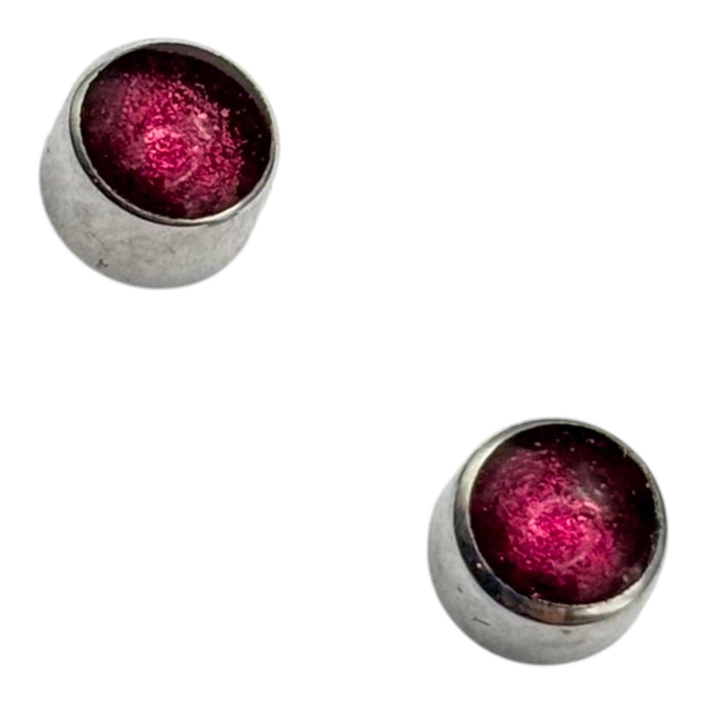 Peony Aluminium Circles Shiny Mini Stud Earrings | The Jewellery Stop