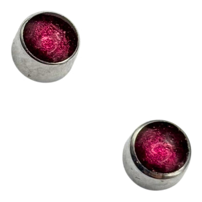 Peony Aluminium Circles Shiny Mini Stud Earrings | The Jewellery Stop