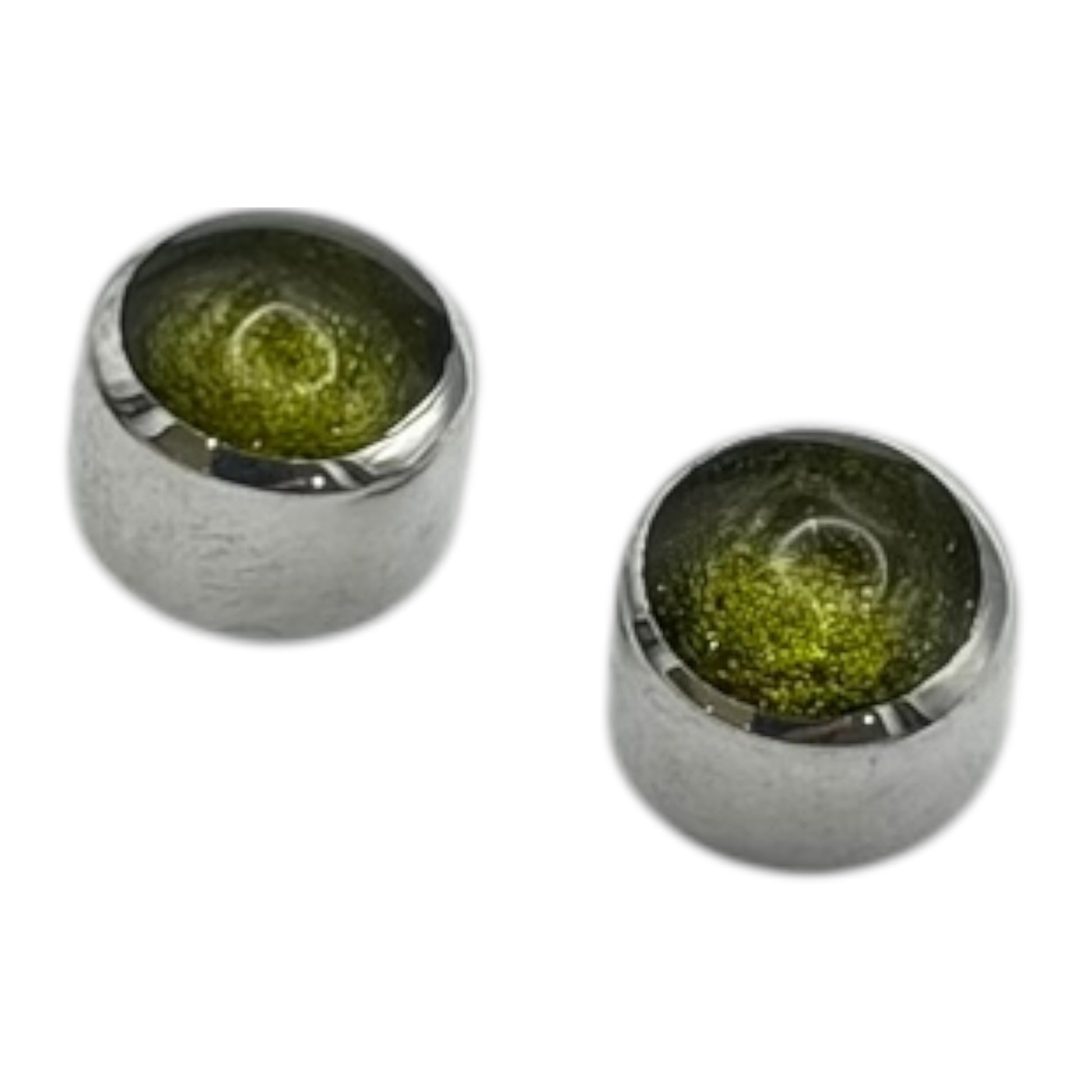 Pistachio Aluminium Circles Shiny Mini Stud Earrings | The Jewellery Stop