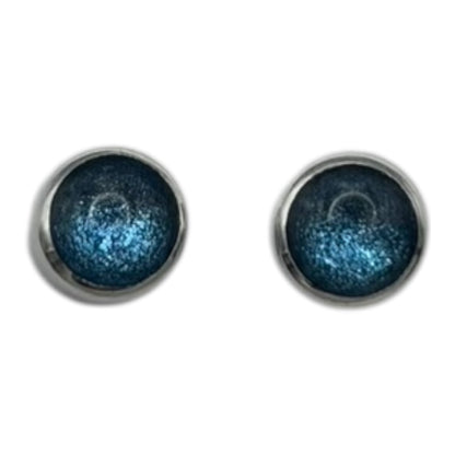 Sky Aluminium Circles Shiny Mini Stud Earrings | The Jewellery Stop