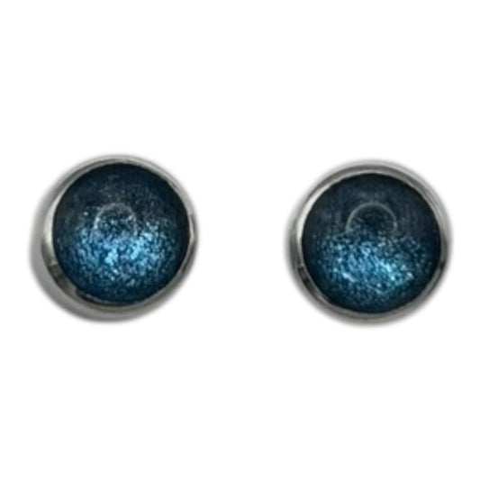 Sky Aluminium Circles Shiny Mini Stud Earrings | The Jewellery Stop
