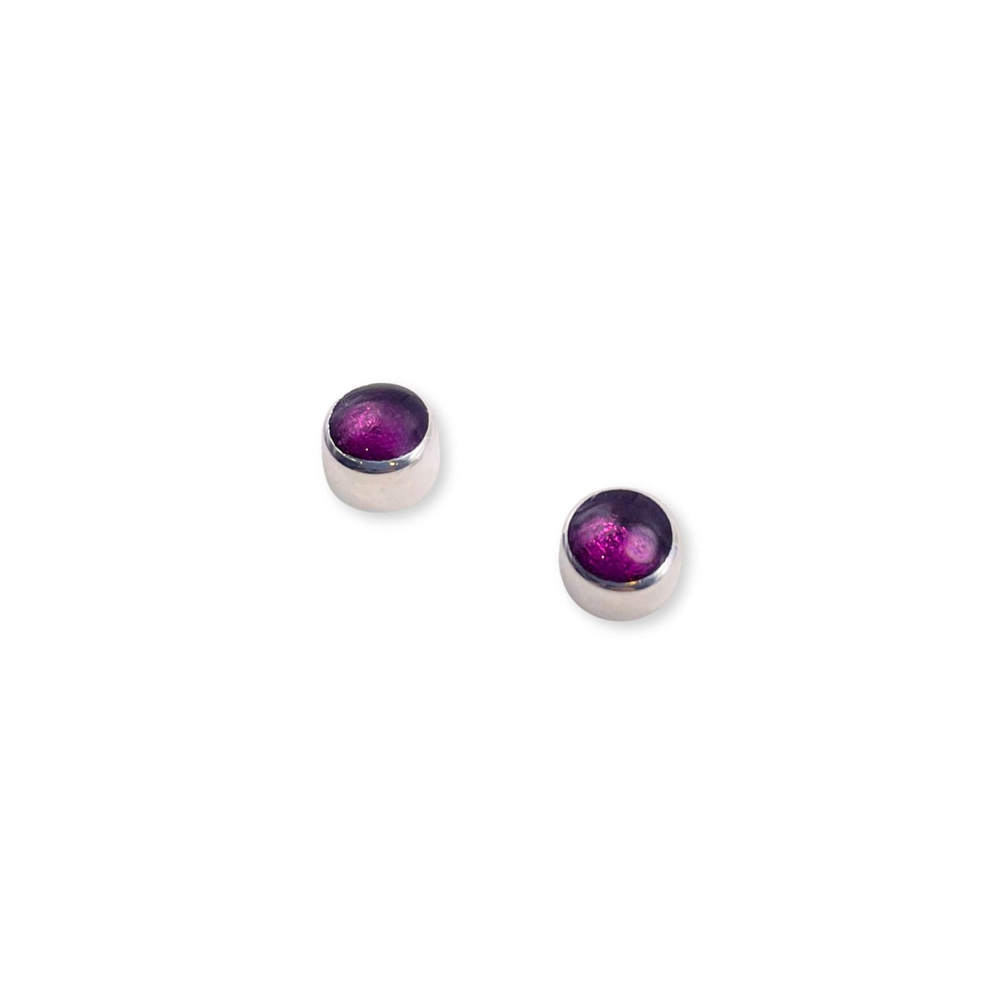Sweetpea Aluminium Circles Shiny Mini Stud Earrings