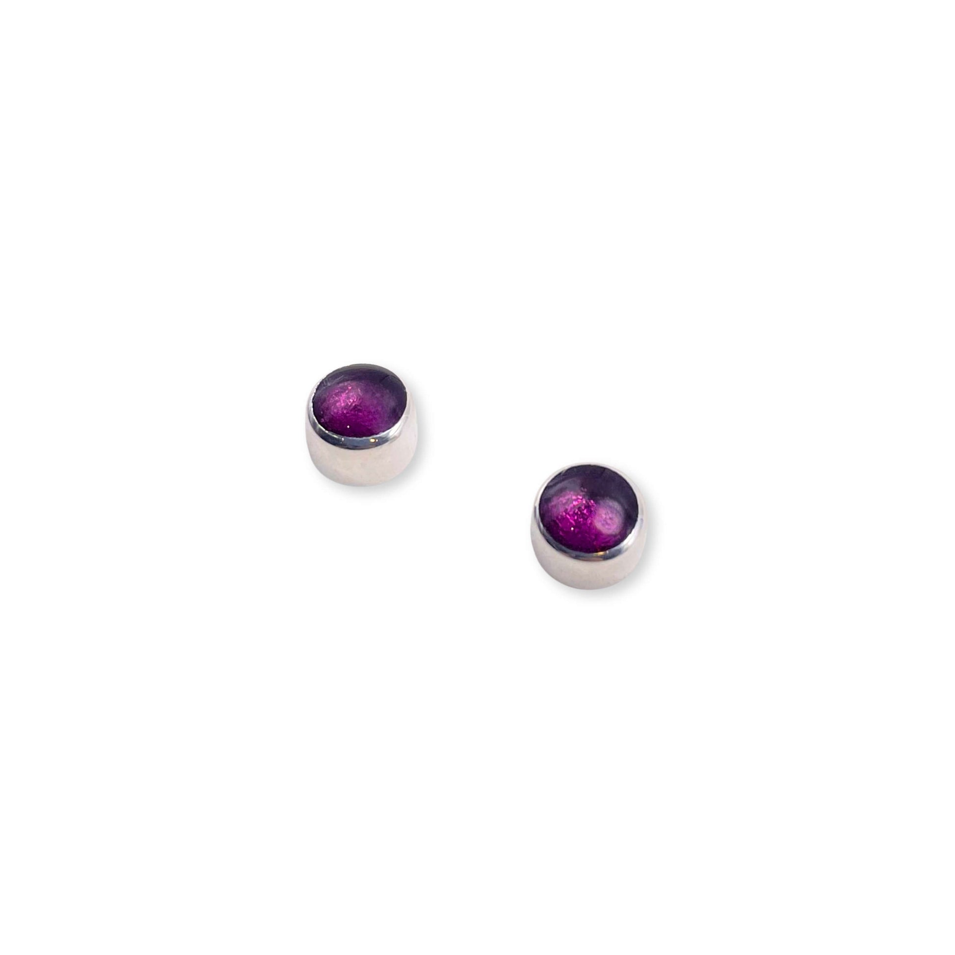 Sweetpea Aluminium Circles Shiny Mini Stud Earrings