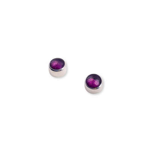 Sweetpea Aluminium Circles Shiny Mini Stud Earrings