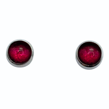Tropical Aluminium Circles Shiny Mini Stud Earrings | The Jewellery Stop