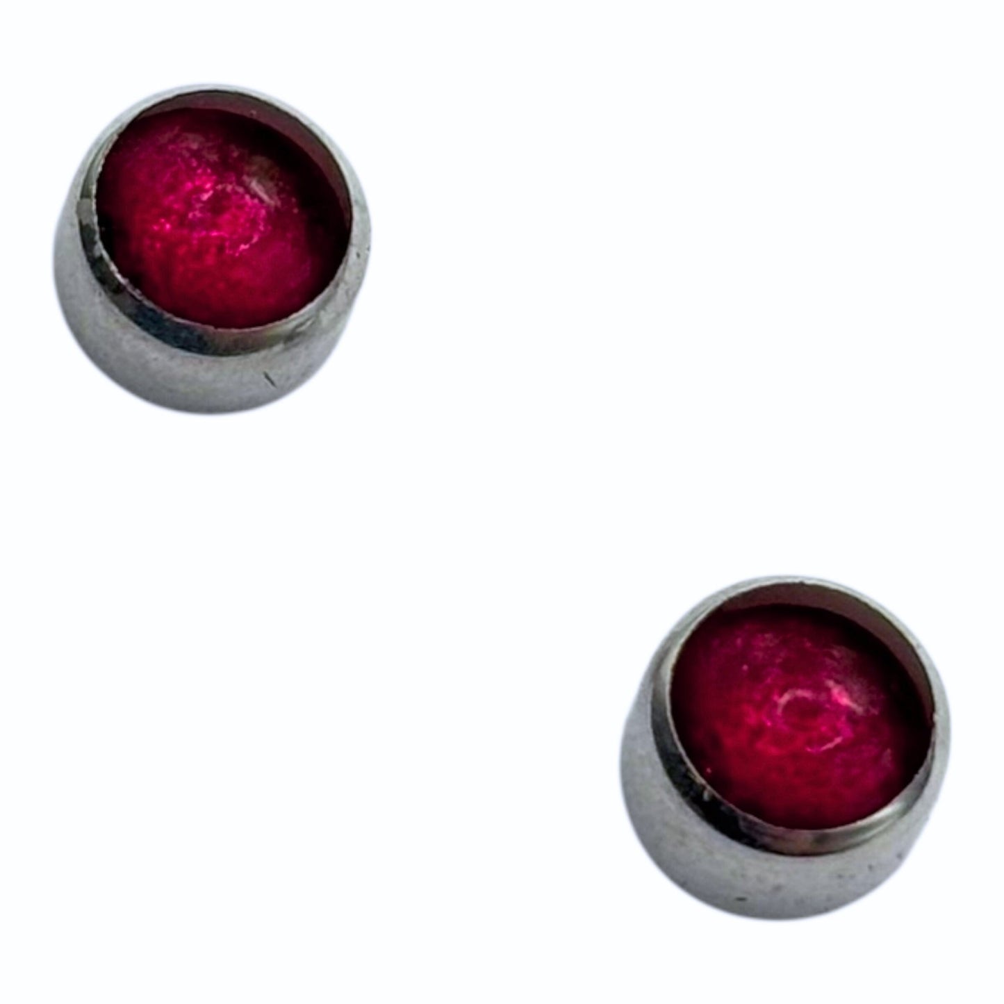 Tropical Aluminium Circles Shiny Mini Stud Earrings | The Jewellery Stop