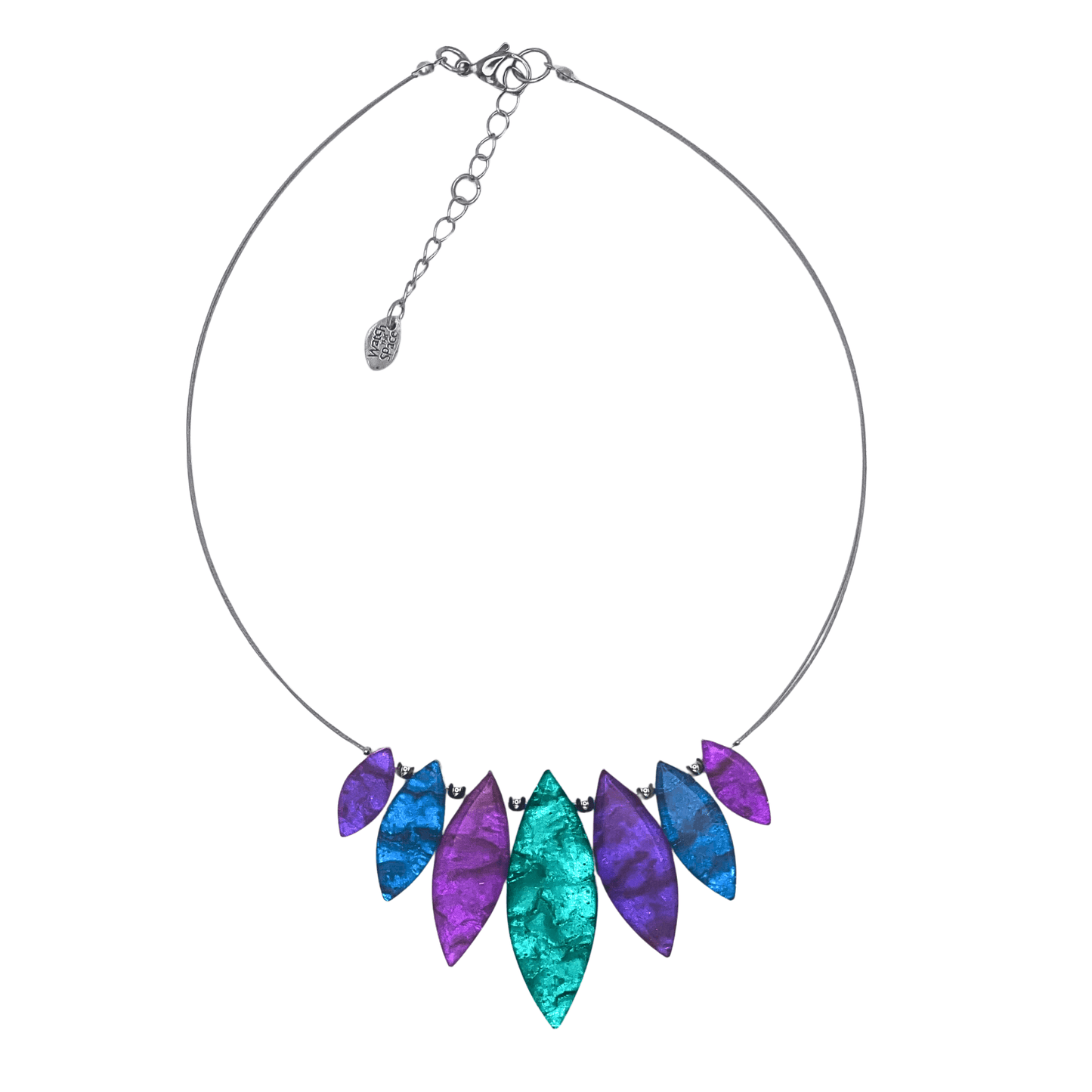 Peacock Aztec Leaf Shiny Necklace | The Jewellery Stop