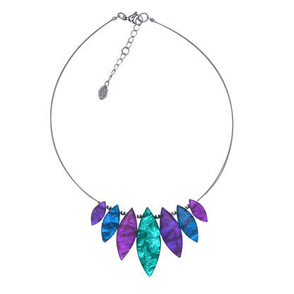 Peacock Aztec Leaf Shiny Necklace | The Jewellery Stop