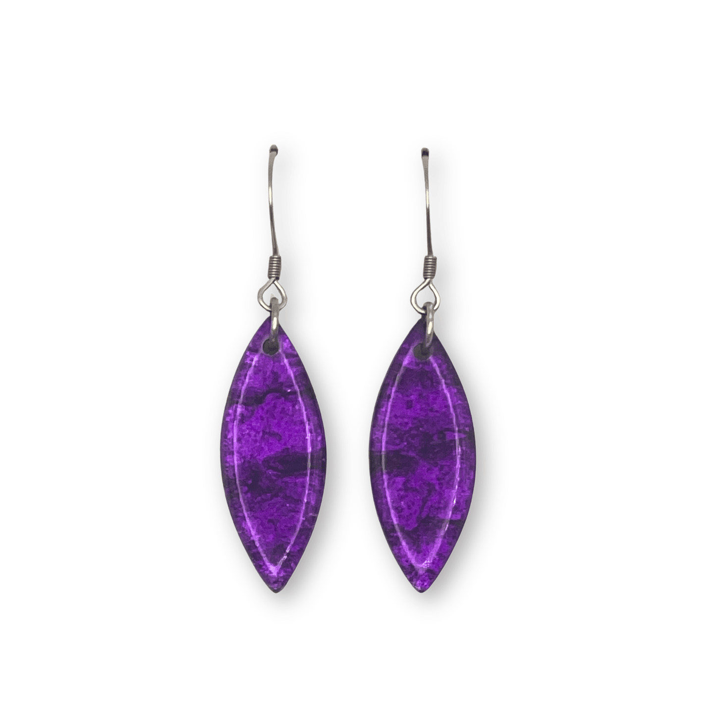 Peacock Aztec Leaf Shiny Fish Hook Earrings | The Jewellery Stop