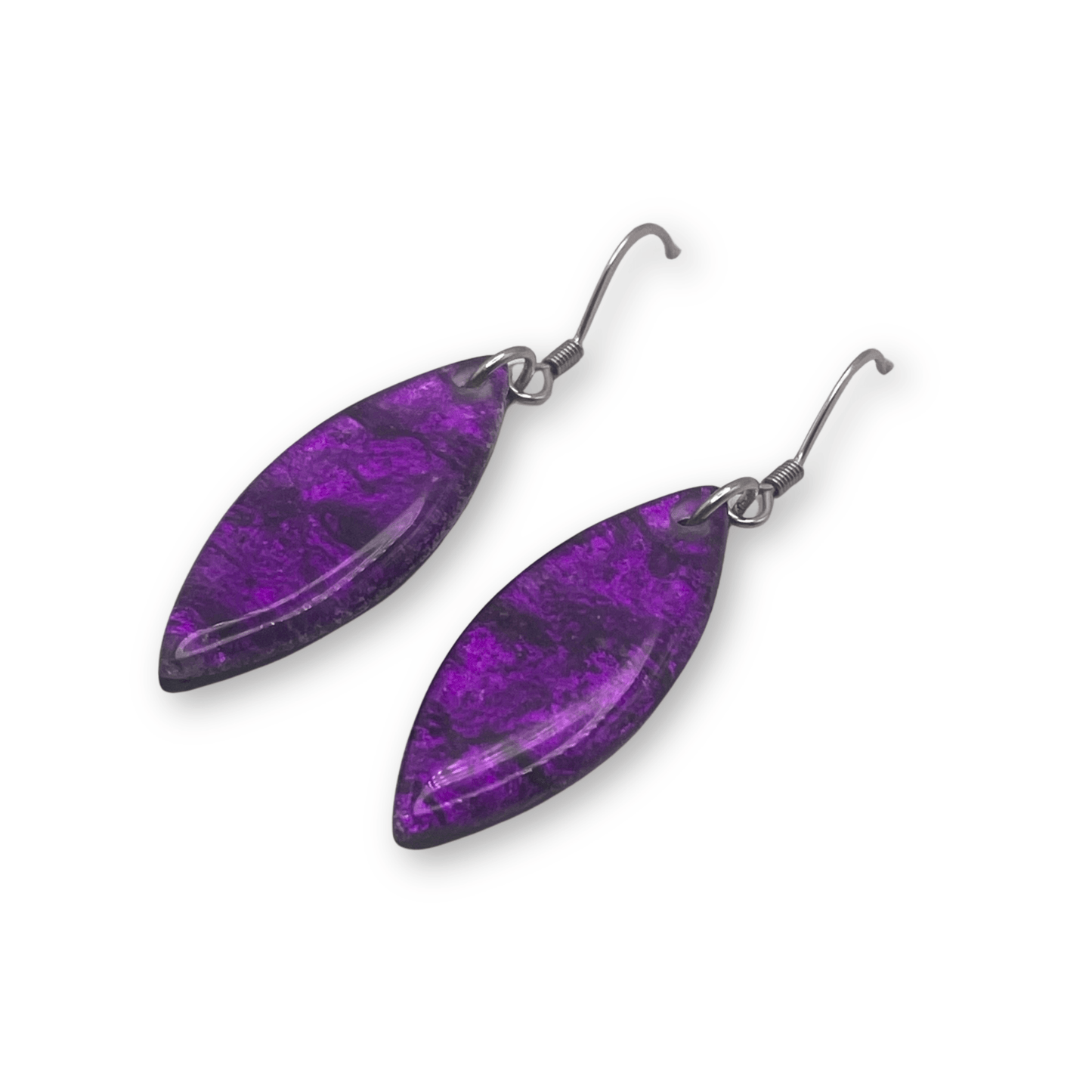 Peacock Aztec Leaf Shiny Fish Hook Earrings | The Jewellery Stop