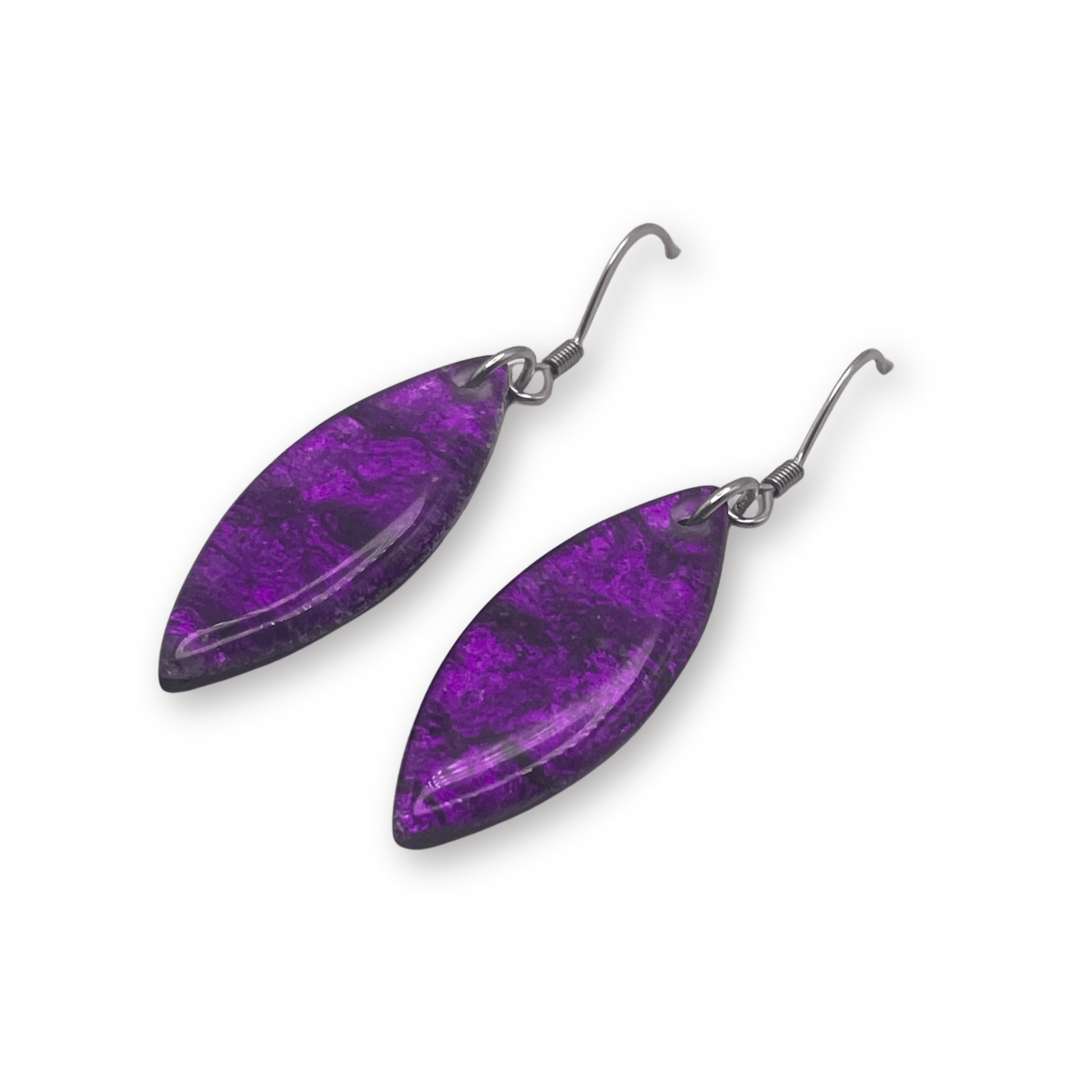 Peacock Aztec Leaf Shiny Fish Hook Earrings | The Jewellery Stop