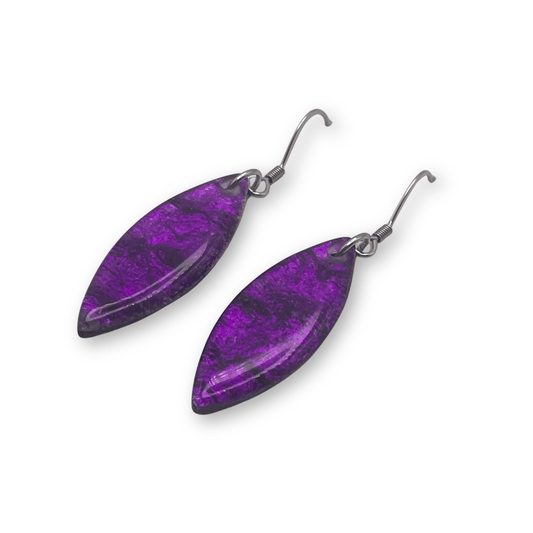 Peacock Aztec Leaf Shiny Fish Hook Earrings | The Jewellery Stop